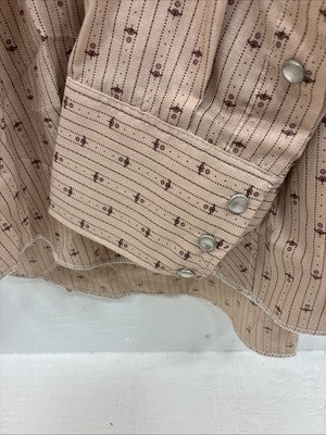 New Men’s Dickson Jenkins Brown Designed Long Sleeve Pearl Snap 16 Large AA-34
