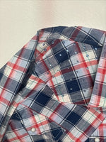New Women’s Cumberland Blue Red Plaid Long Sleeve Pearl Snap 2XL GG-14