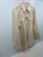 New Men’s H Bar C Tan Designed Long Sleeve Pearl Snap 17 X 34 XL X-104