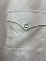 New Men’s H Bar C White Simple Short Sleeve Pearl Snap 16 Large Q-26