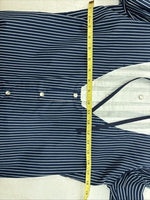 New Women’s H Bar C Blue Stripe Long Sleeve Pearl Snap Size 34 YY-108