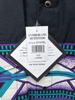 New Men’s Cumberland Purple Western Design Long Sleeve Pearl Snap Large AA-20