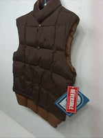 New Men’s Brown Comfy Reversible Puffer Vest Medium #5632 S-605