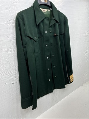 New Men’s Lee Green Long Sleeve Pearl Snap Jacket Medium O-52