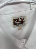 New Men’s ELY Cattleman White Long Sleeve Pearl Snap 16.5 X 35 Large CC-52