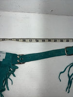 NOS Turquoise Whitman Show Chaps With Fringe Adjustable Waist 35” Small L-26
