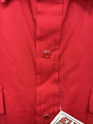 New Men’s ELY Cattleman Western Red Long Sleeve Pearl Snap 16 Large V-44