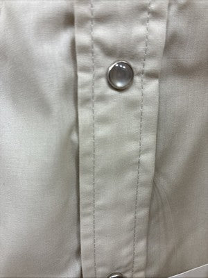 New Men’s ELY Cattleman Tan Short Sleeve Pearl Snap 16 Large AA-13
