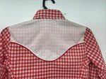 New Women’s Miss Rodeo Red Checker Long Sleeve Pearl Snap Small KK-27
