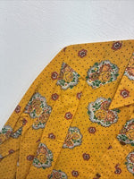 New Women’s Tem Tex Orange Floral Long Sleeve Pearl Snap Size 38 KK-2