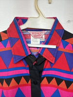 New Women’s H Bar C Multicolor Design Long Sleeve Pearl Snap 18 X 42 II-49