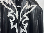 New 1849 Authentic Ranchwear Black White Leather Show Jacket 3XL QQ-13