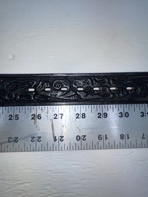 New Black Genuine Leather Tooled 28” Belt #WR602 Z-150