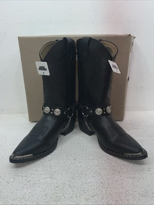 New Youth Black Smoky Mountain Cowboy Boots. 1083 Y 5. 24-134