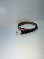 New Black Genuine Leather Beaded 32” Belt Z-36