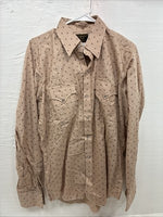 New Men’s Dickson Jenkins Brown Designed Long Sleeve Pearl Snap 16 Large AA-34