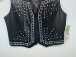 New Women’s Black 1849 Authentic Ranchwear Cut Off Zip Up Vest S #77872 3B-70