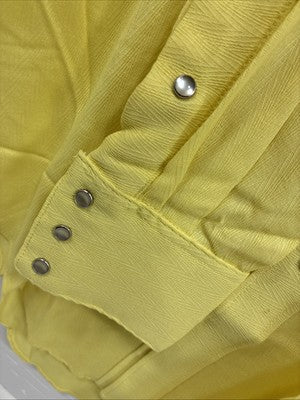 New Men’s RockMount Yellow Long Sleeve Pearl Snap Medium O-76