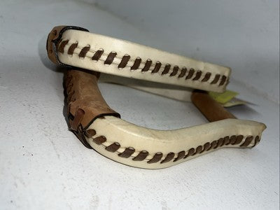 New Tough 1 White Rawhide Laced 3” Stirrups #57-1422 FF-10