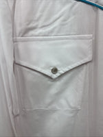 New Men’s ELY Diamond White Western Print Long Sleeve Pearl Snap Large V-35