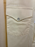 New Men’s White Horse Yellow Western Long Sleeve Pearl Snap Large AA-45