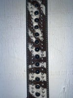 New Cow Print Genuine Leather Nocona Black Stud 46” Belt #N2440501 NN-136