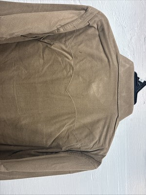 New Men’s White Horse Brown Western Long Sleeve Pearl Snap Large V-99