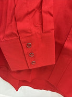 New Men’s ELY Cattleman Red Long Sleeve Pearl Snap 17 X 35 XL AA-119