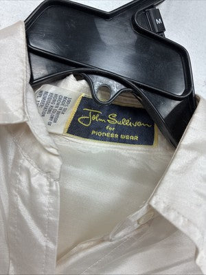 New Women’s Pioneer Wear White Long Sleeve Button Up Medium MM-95