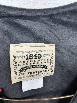 New Women’s 1848 RanchWear Black Rhinestone Sleeveless Vest Zip Up Medium YY-42