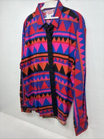 New Women’s H Bar C Multicolor Design Long Sleeve Pearl Snap 18 X 42 II-49