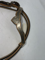 New Congress Leather Browband Headstall W Metal Plate #6850 U-28
