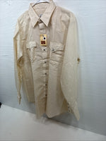 New Men’s H Bar C Tan Designed Long Sleeve Pearl Snap 17 X 34 XL X-104