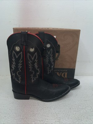 New Youth Black Dan Post Cowboy Boots. 13139 5 D. 22-110