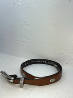 New Brown Genuine Leather Nocona Silver Pendent 32” Belt #N2427002 JJ-30