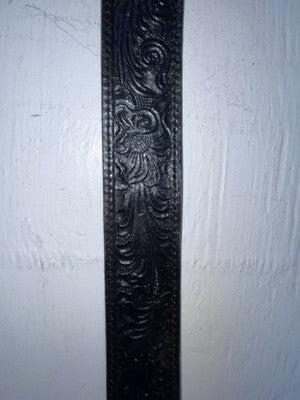New Black Genuine Leather Nocona Tooled 36” Belt #1510201 Z-164