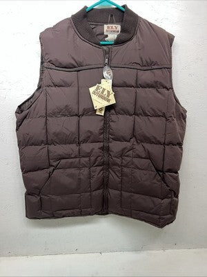 New Men’s Brown ELY Outerwear Puffer Waterproof Vest XXL L-606