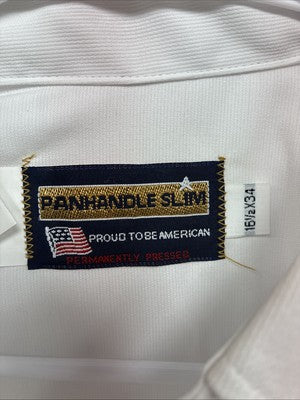 New Men’s Panhandle Slim White Long Sleeve Pearl Snap 16.5 Large X-56