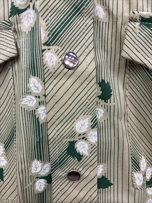 New Men’s ELY Plains Yellow Green Floral Long Sleeve Pearl Snap 15.5 Medium T-11