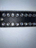 New Black Genuine Leather Nocona Silver Bling L Belt #N3466401 Z-100