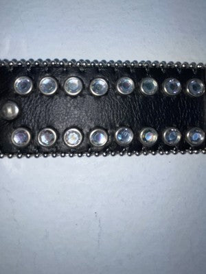 New Black Genuine Leather Nocona Silver Bling L Belt #N3466401 Z-100
