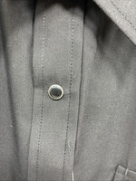 New Men’s ELY Cattleman Black Simple Short Sleeve Pearl Snap 17 XL Q-24
