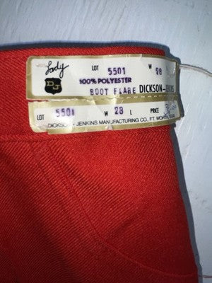 New Vintage Red Dickson Jenkins Polyester Pants #5501 3A-110
