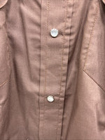 New Men’s Mesquite Brown Long Sleeve Pearl Snap 16 X 35 Large AA-84