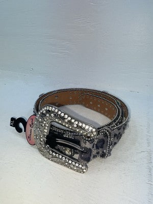 New Black Genuine Leather Blazin Roxx Bling Cross XL Belt #N3516806 NN-121