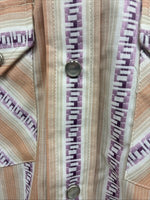 New Men’s Dee-Cee Pink People Stripe Short Sleeve Pearl Snap 14.5 Small K-85