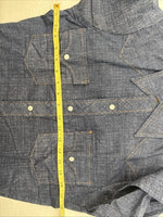New Men’s LongHorn Blue Jean Long Sleeve Pearl Snap 14 Small AA-100