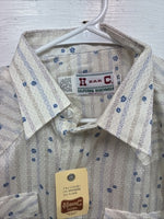 New Men’s H Bar C Yellow Floral Long Sleeve Pearl Snap 16 X 35 Large V-105