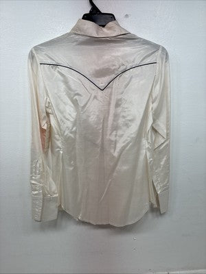 New Women’s Pioneer Wear White Long Sleeve Button Up Medium MM-95
