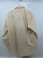 New Men’s H Bar C Yellow Stripe Long Sleeve Pearl Snap 17 X 34 XL R-65